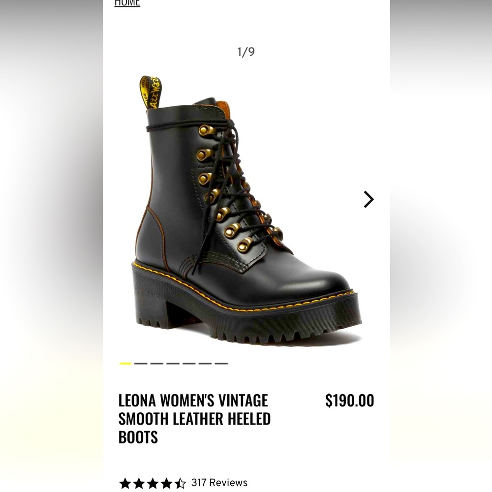 Dr. Martens Leona Black Boots Size 7; slightly used but good condition